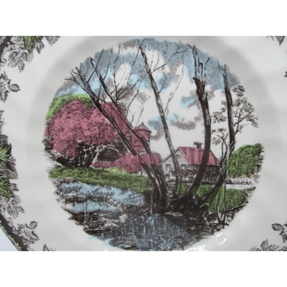 Johnson Brothers Friendly Village Willow By The Brook 10 5/8" Dinner Plate - Picture 11 of 11